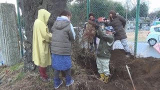 常陸太田の小学校跡で卒業生らタイムカプセル掘り起こし