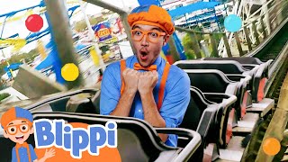 Riding Roller Coasters With Blippi At The Fun Spot Theme Park! | Educational Videos for Kids
