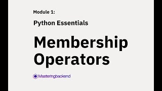 Membership Operators in Python