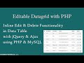 Data Table Inline Editing using jQuery, Ajax, PHP and MySQL