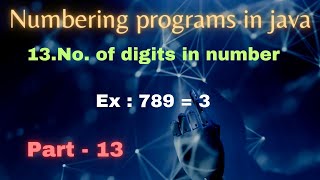 Java Numbering Programs : Count no. of digits in number | Java interview programs | Java | Telugu