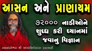 આસન અને પ્રાણાયમ : ધ્યાન માટે અતિ ઉપયોગી ॥ નાડી શોધન ॥ શ્રી અવધકિશોરદાસ રામાયણી