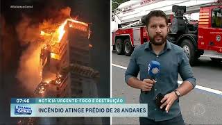 Técnicos investigam incêndio em prédio de 28 andares em Recife