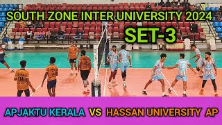 APJAKTU KERALA VS HASSAN UNIVERSITY AP 🔥 SET-3 | SOUTH ZONE INTER UNIVERSITY VOLLEYBALL TRIVANDRUM