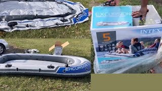 Unboxing NEWEST Intex Excursion 5 #inflatableboat #travelvlog #travel #unboxing #boat #boating