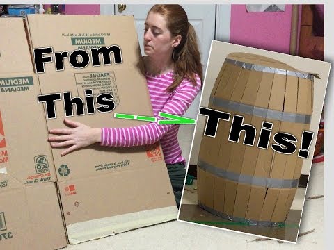 DIY Barrel Made from Cardboard Box! Easy Tutorial DIY Barrel Made from Cardboard Box! Easy Tutorial