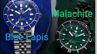 Zodiac Super Sea Wolf Blue Lapis \u0026 Green Malachite Dials