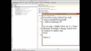 [Solved] Error:Execution failed for task ':app:compileDebugAidl'. aidl is missing Android Studio