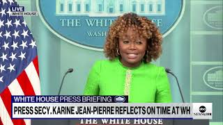 White House press sec. Karine Jean-Pierre reflects during final briefing of Biden administration