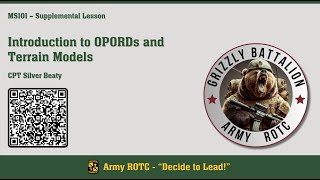 Introduction to Operations Orders and Terrain Models - MSL101 - ROTC