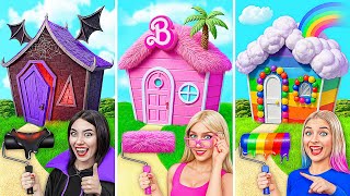 One Colored House Challenge | Vampire vs Barbie vs Unicorn by Multi DO Smile