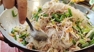 ឆាមីសួរ រឺ ឆាតាំងហ៊ុន / glass noodle with pork special recipe