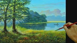 How Paint Basic Landscape and Transform into Realistic using Acrylic