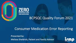 Consumer Medication Error Reporting
