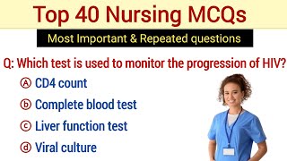 Top 40 nursing mcq | Nursing important questions | Nursing officer mcq | Staff Nursing mcq