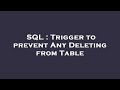 SQL : Trigger to prevent Any Deleting from Table