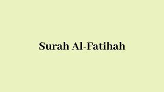 Surah Al- Fatihah (Rumi)
