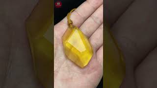 The most beautiful yellow agate necklace | jade carving