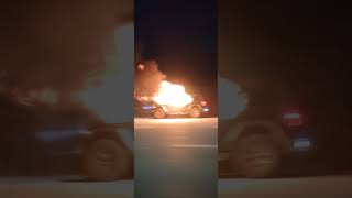 Car on fire on highway 407 Ontario Canada September 27 2024