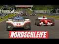 MERCEDES W11 vs RED BULL RB20 vs PORSCHE 919 EVO vs FERRARI F2004 at NORDSCHLEIFE