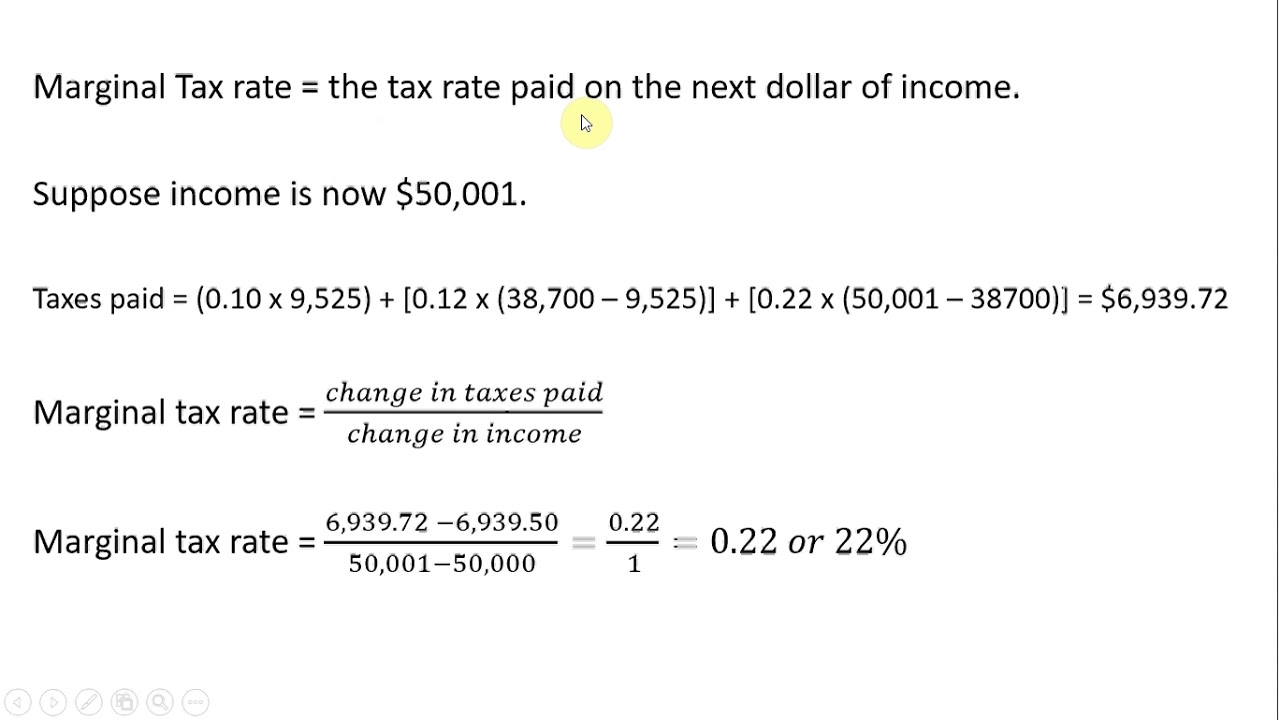 Federal Income Tax: Calculating Average And Marginal Tax Rates - YouTube