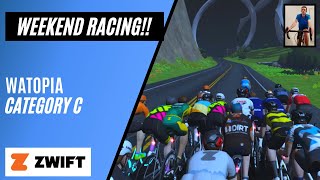 Building Strength - Weekend Zwift Racing // Two Bridges Loop // Zwift Race Category C // Watopia