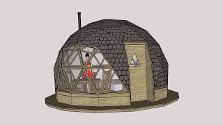 4.5m Geodesic Dome Glamping Pod - with furniture