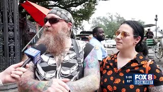 Halloween revelers start arriving in New Orleans' French Quarter