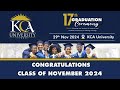 KCA University 17th Graduation Ceremony || 29th November 2024