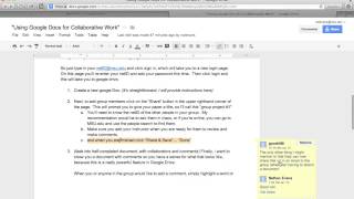 Using Google Docs for Collaborative Work
