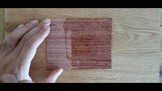 AFRICAN ROSEWOOD OR BUBINGA.(Applying walnut oil to Bubinga wood  to see texture)