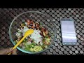 two minutes fire less cooking flatten rice veg salad சிவப்பு அவல் வெஜ் சாலட் u0026 தேங்காய் பால் மோர்