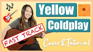 Yellow Guitar Lesson Tutorial EASY - Coldplay FAST TRACK [Chords | Strumming | Lyrics | Full Cover]
