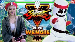 Wengie v. Marshmello 1v1 Street Fighter V Challenge | Gaming with Marshmello