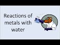 The reaction of metals with water