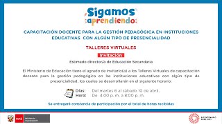 Talleres virtuales para Educación Secundaria.