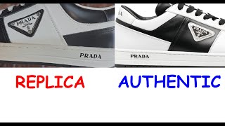 Prada downtown sneakers real vs fake. How to spot fake Prada shoes and trainers