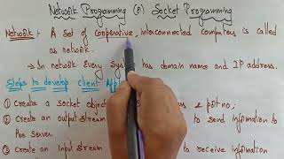 What is Socket or Network Programming in Java| lec 85 | Java Tutorial| BhanuPriya