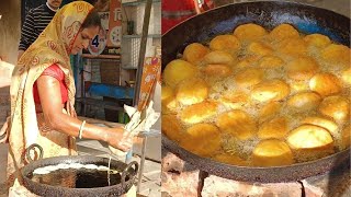 Hardworking Super women Selling Kachori 😍 Jalebi || Street Food India