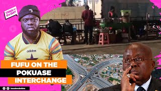 Ei! AMA Ghana!! Woman Opens Night Fufu Joint On The Pavement Of The New Pokuase Interchange