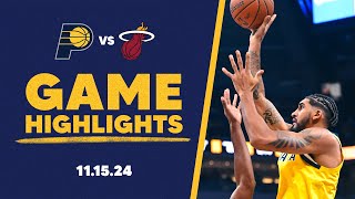 Indiana Pacers Highlights vs. Miami Heat | November 15, 2024