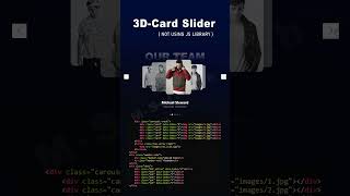 How To Make a 3D Responsive Image Slider With HTML CSS & JS | Easy Tutorial (2025) #slider #shorts
