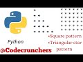 Square pattern and triangular star pattern in python #coding #codingninja #programming #python