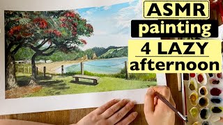 Incidental & natural ASMR landscape painting tutorial