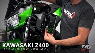 How to install an LED Flasher Relay on a 2019 Kawasaki Z400 by TST Industries