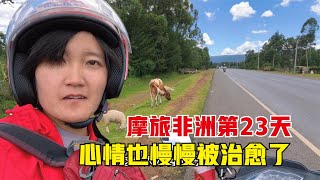 旅行生活（136）一个人摩旅非洲的第23天，看着路上绝美的自然风光，心情被治愈了