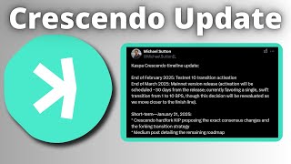 A Timeline Update To The Kaspa Crescendo 10 BPS Hard Fork!