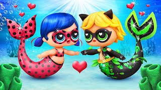 Ladybug and Cat Noir Become Mermaids / 9 LOL Surprise DIYs