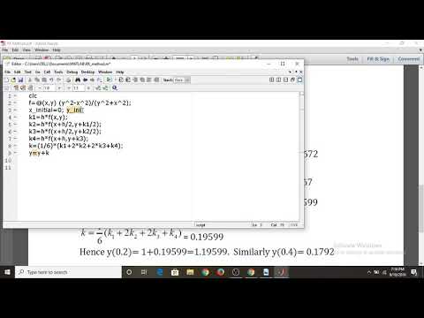 Runge-Kutta Fourth Order: MATLAB Code - YouTube