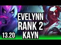 EVELYNN vs KAYN (JNG) | Rank 2, Rank 1 Eve, 500+ games, Legendary | JP Challenger | 13.20